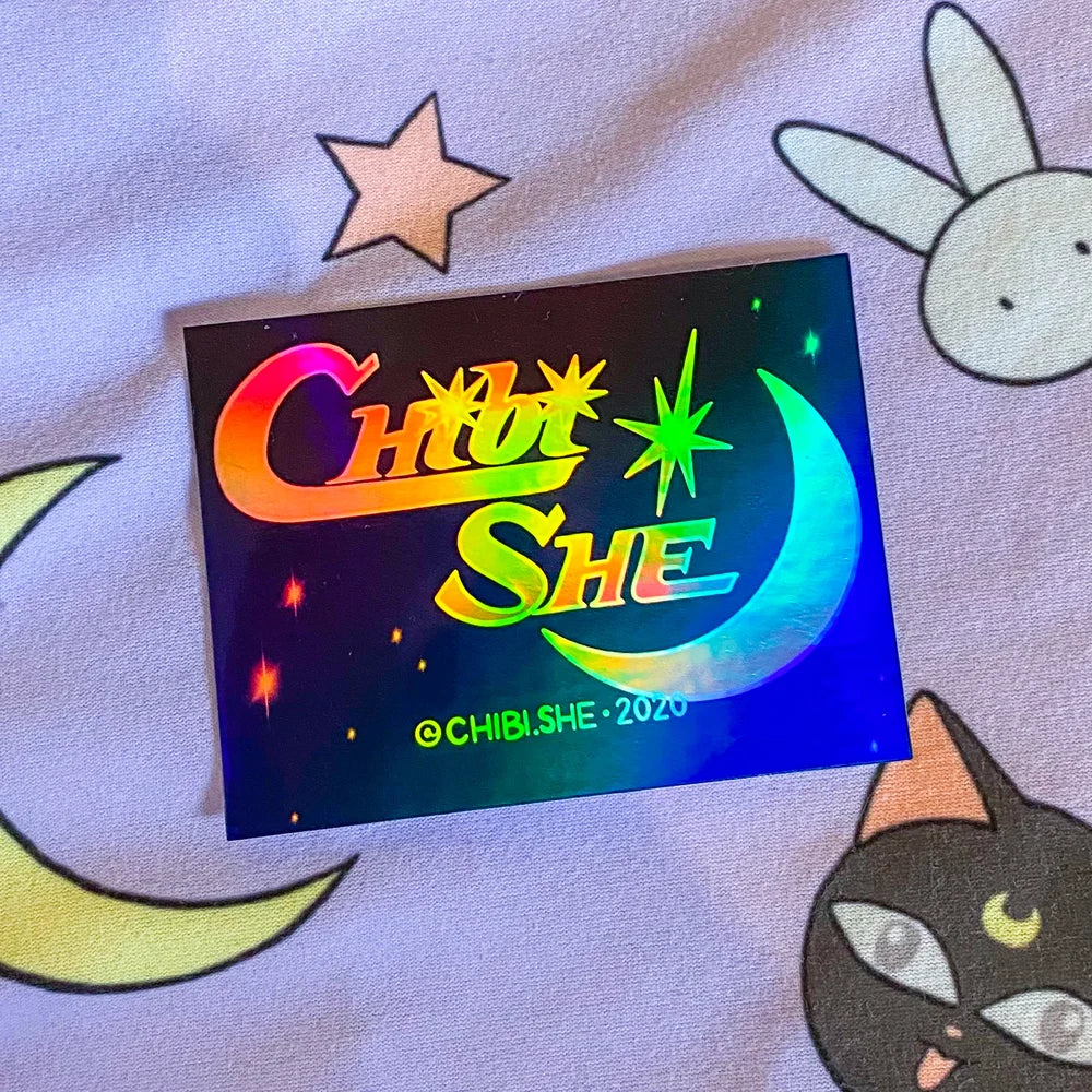Chibi Moon Holo Sticker