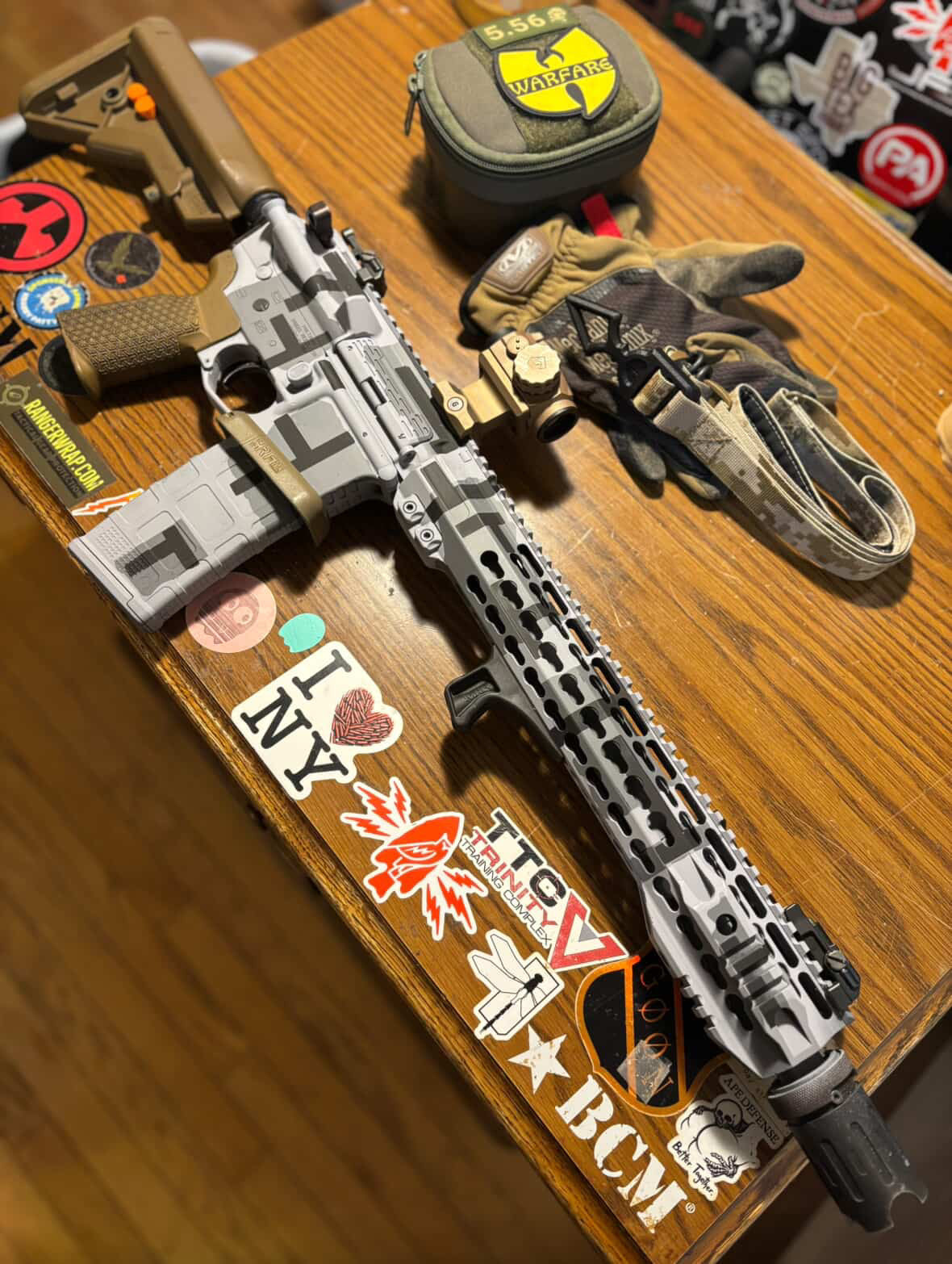 T Block DIY Gun Camo Adhesive Stencil