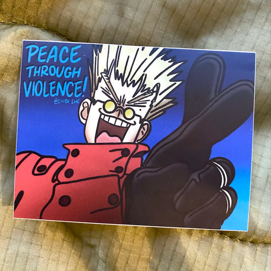 Peace Through Violence Sticker